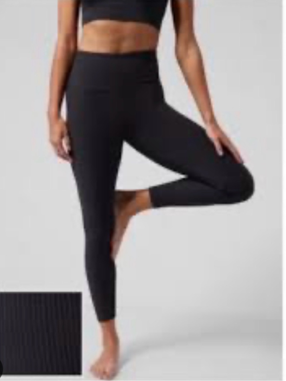 Athleta elation crossover 7/8 rib legging black petite large